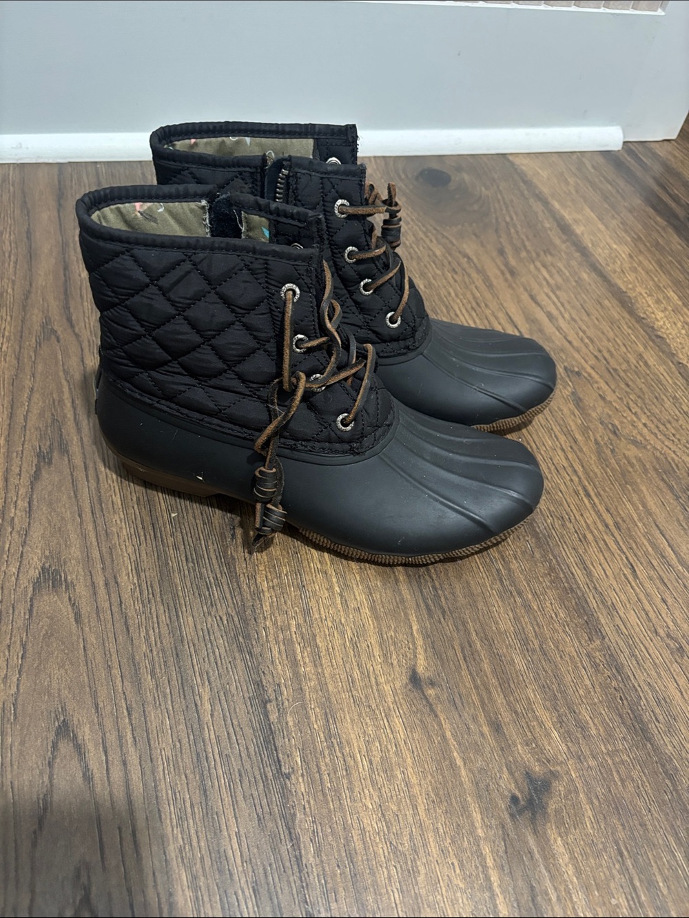 Sperry Women's Black Quilted Duck Boots